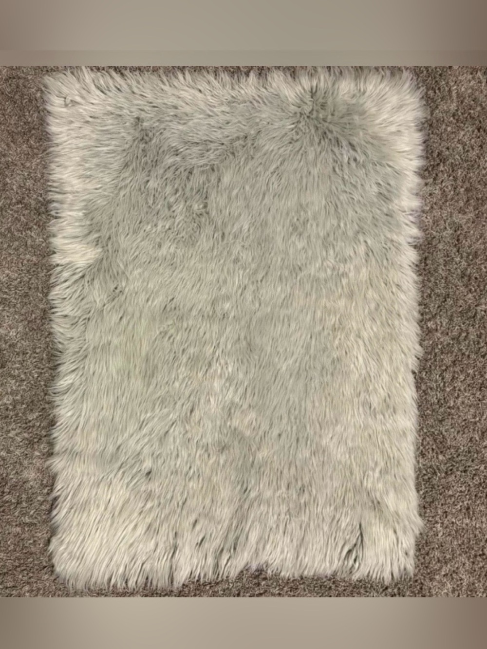 Plush Faux Fur Accent Rug — Light Gray
(66”x 40”)